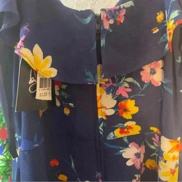 By&By Hi-Low Dress Size 5 floral print blue multi colored dress - Picture 5 of 5